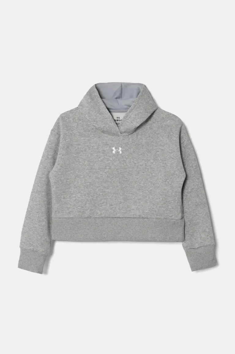 Under Armour bluza copii UA Rival Fleece Crop culoarea gri