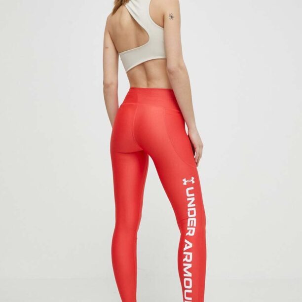 Under Armour leggins de antrenament Armour Branded culoarea rosu