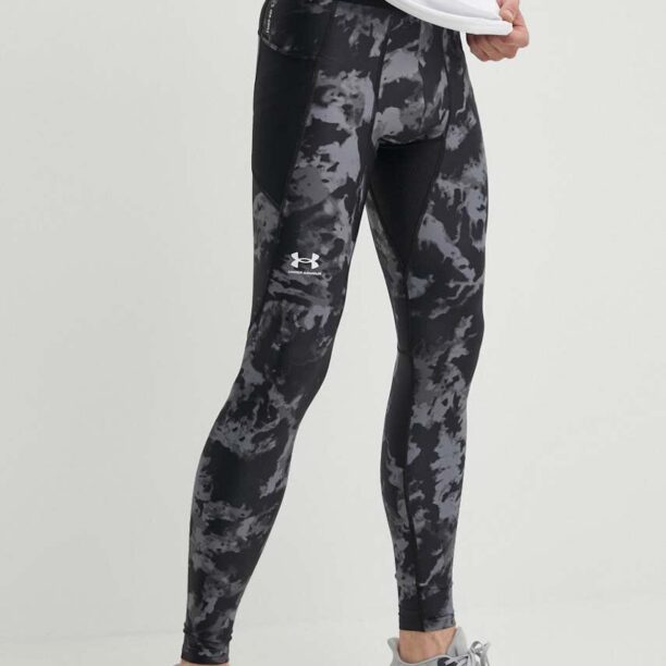 Under Armour leggins de antrenament HeatGear Iso-Chill Printed culoarea negru