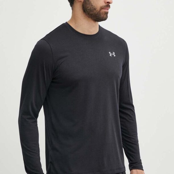 Under Armour longsleeve pentru alergare Streaker culoarea negru