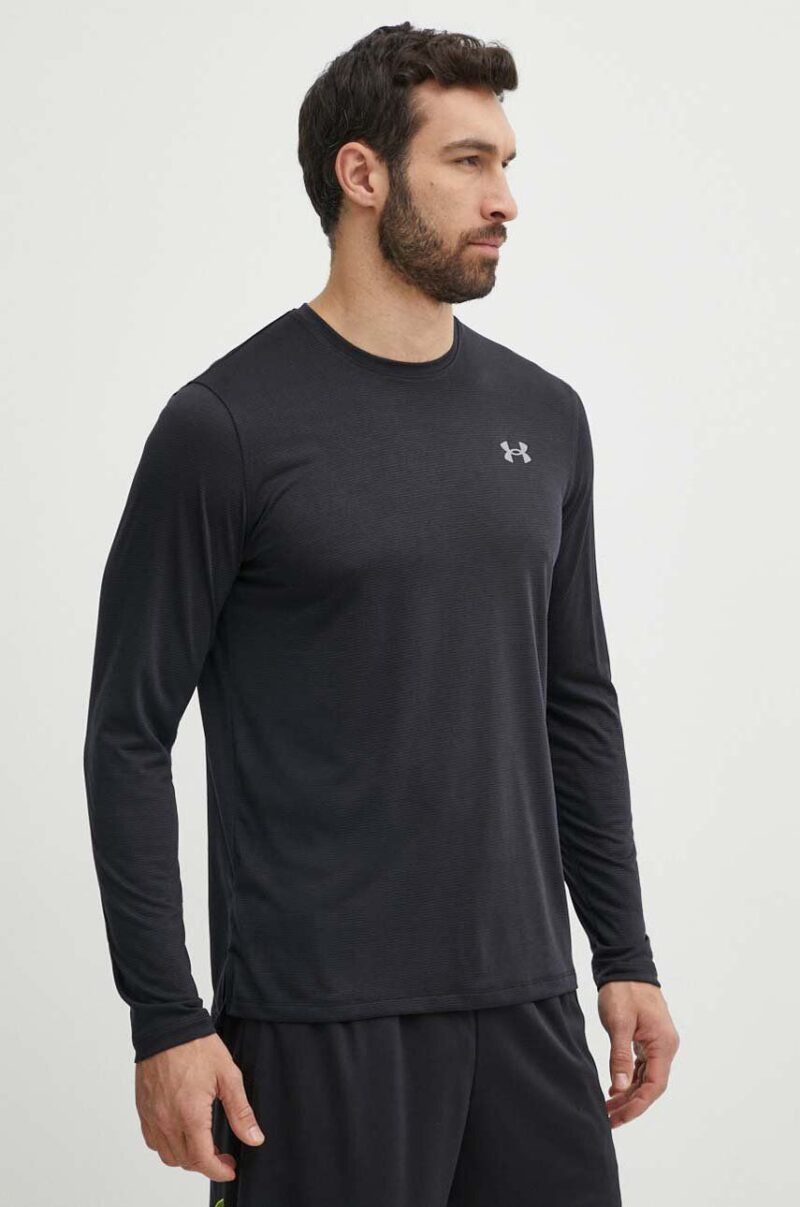 Under Armour longsleeve pentru alergare Streaker culoarea negru