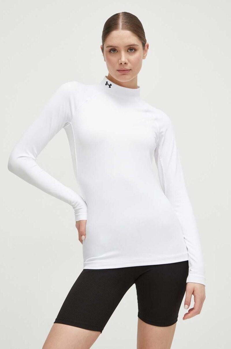 Under Armour mânecă lungă de antrenament ColdGear Authentics culoarea alb