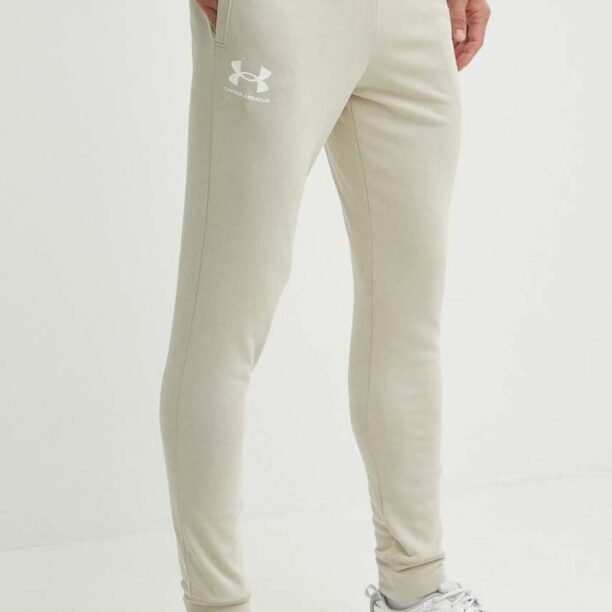 Under Armour pantaloni de trening culoarea bej