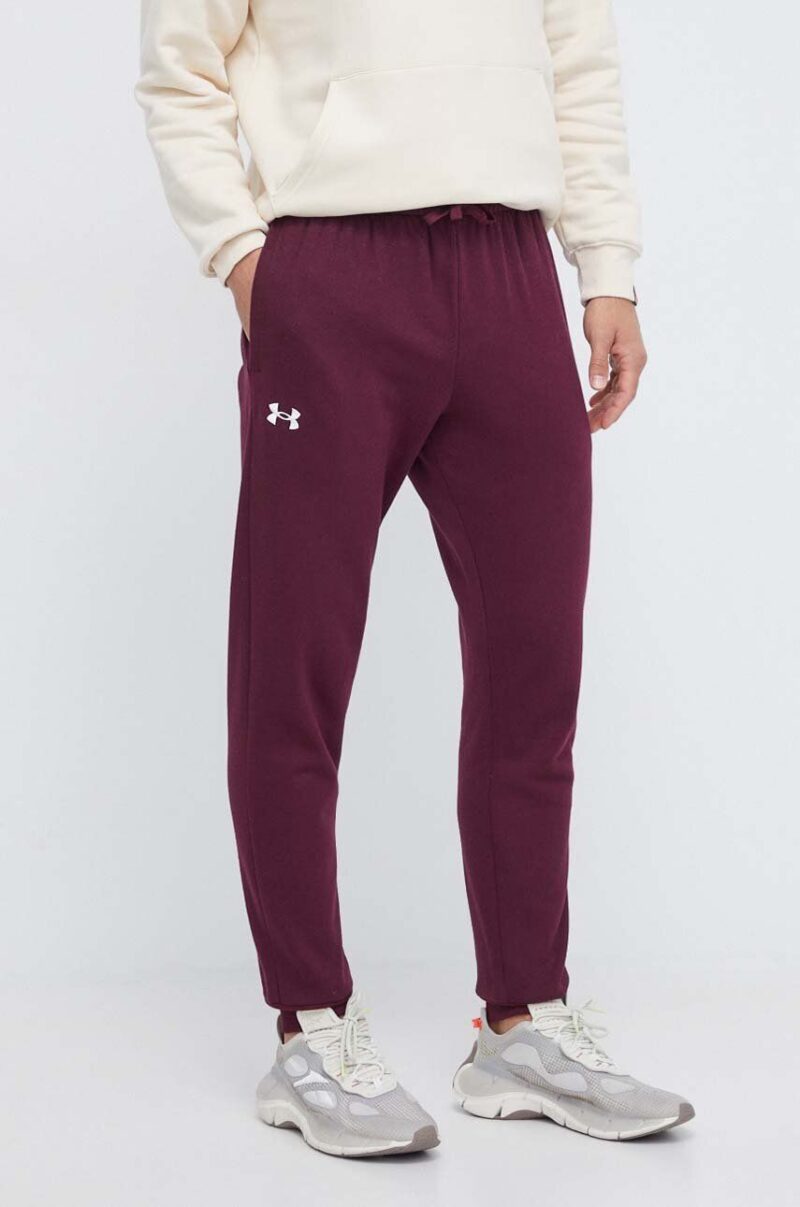 Under Armour pantaloni de trening culoarea bordo