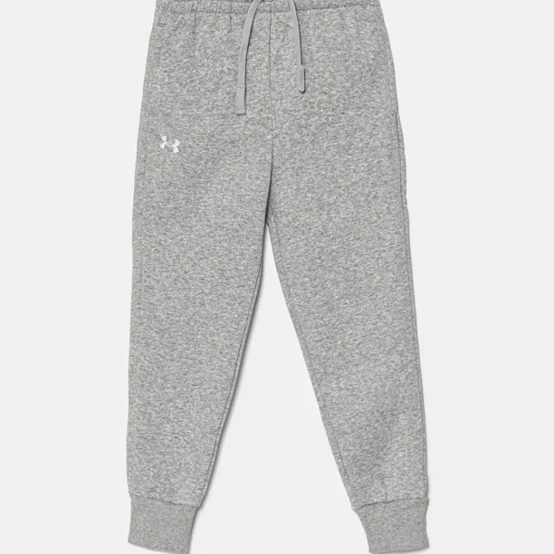 Under Armour pantaloni de trening pentru copii UA Rival Fleece culoarea gri