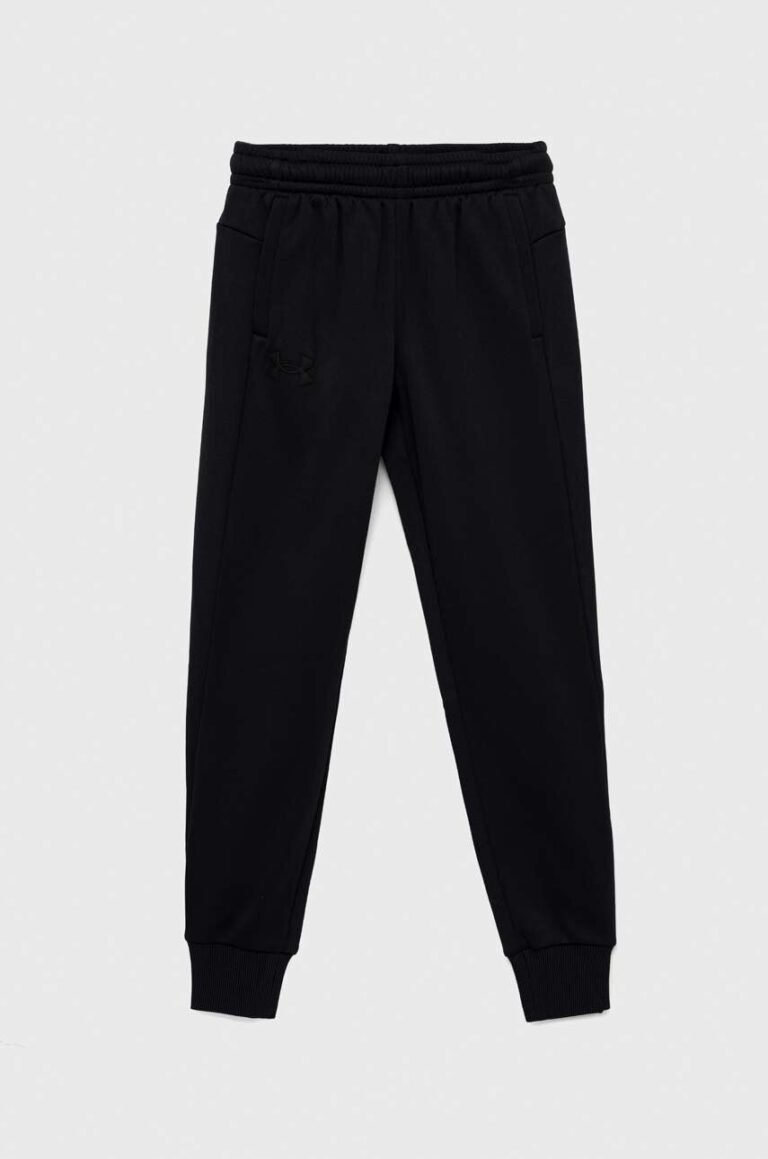 Under Armour pantaloni de trening pentru copii culoarea negru