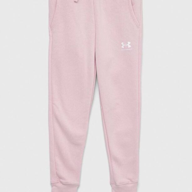 Under Armour pantaloni de trening pentru copii culoarea roz