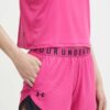 Under Armour pantaloni scurți de antrenament Play Up 3.0 culoarea roz