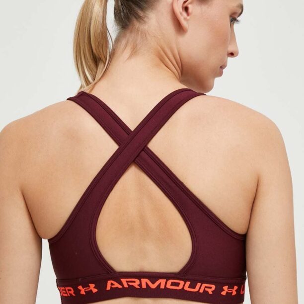 Under Armour sutien sport Crossback culoarea bordo preţ