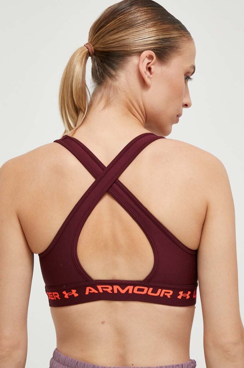 Under Armour sutien sport Crossback culoarea bordo preţ