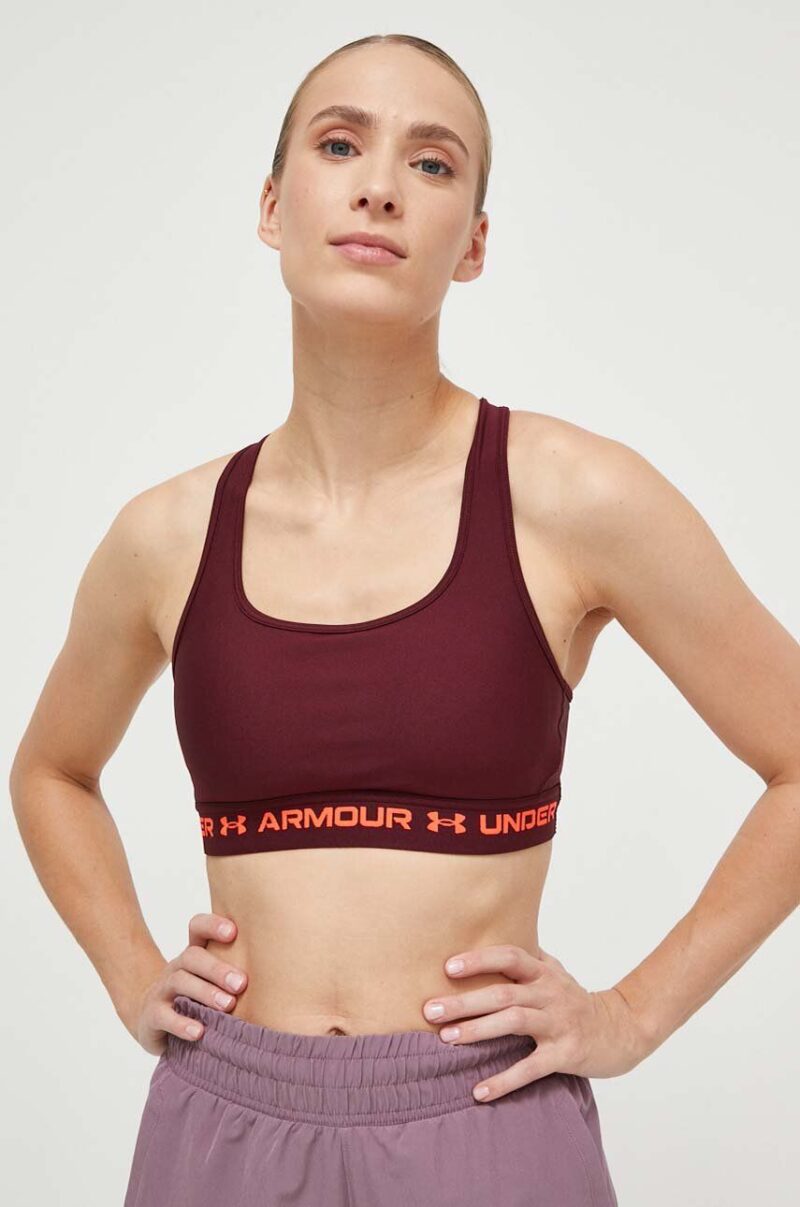 Under Armour sutien sport Crossback culoarea bordo