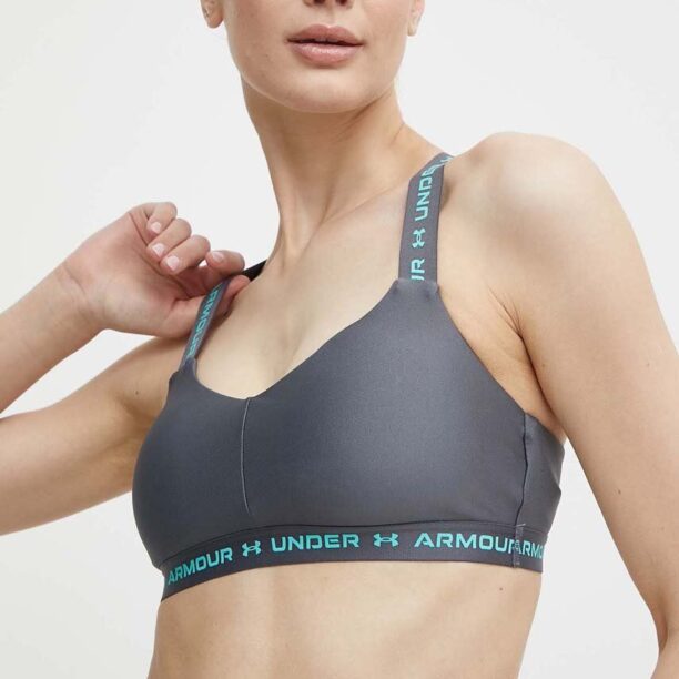 Under Armour sutien sport Crossback culoarea gri