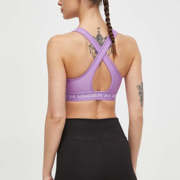 Under Armour sutien sport Crossback culoarea violet preţ