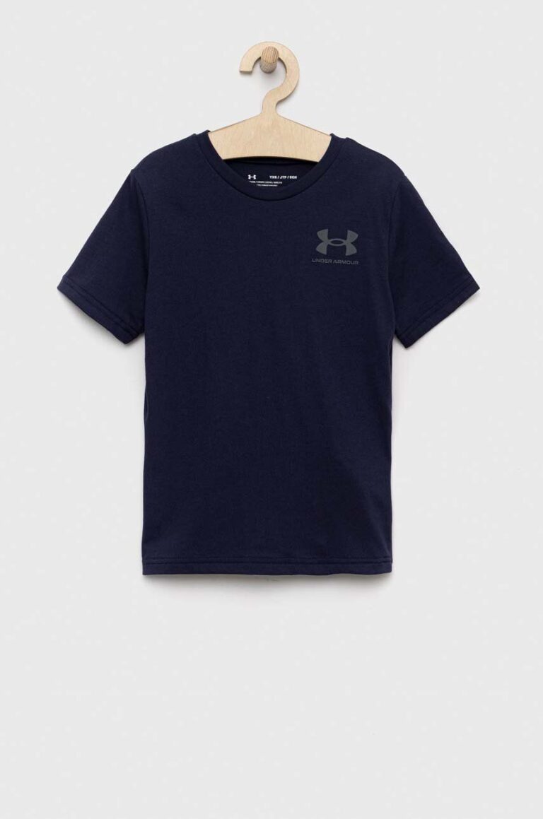 Under Armour tricou copii culoarea albastru marin