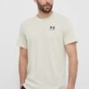 Under Armour tricou de antrenament Logo Embroidered culoarea bej