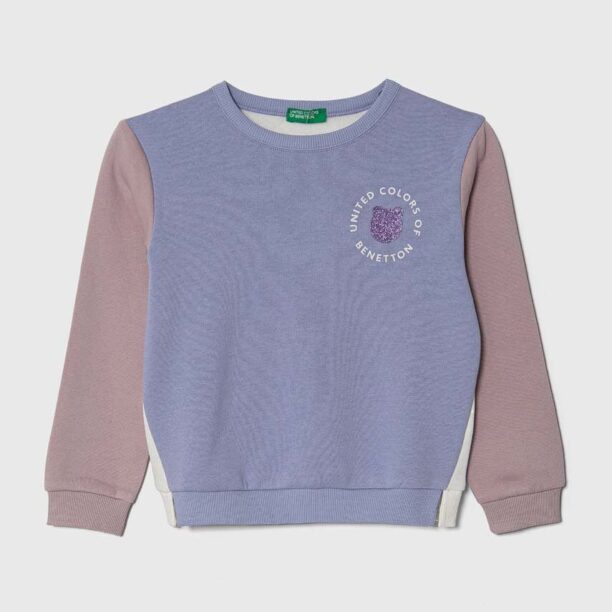 United Colors of Benetton bluza copii culoarea violet