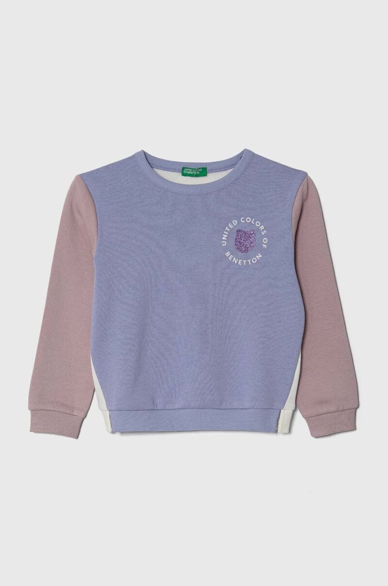 United Colors of Benetton bluza copii culoarea violet