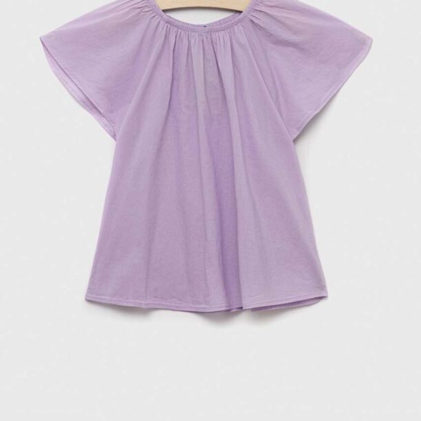 United Colors of Benetton bluza de bumbac pentru copii culoarea violet