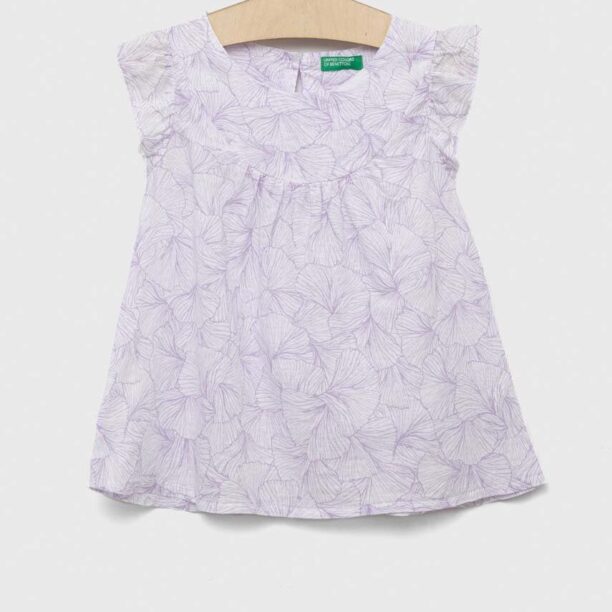 United Colors of Benetton bluza de in pentru copii culoarea violet