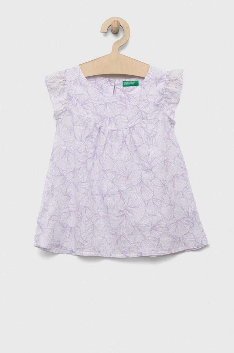 United Colors of Benetton bluza de in pentru copii culoarea violet