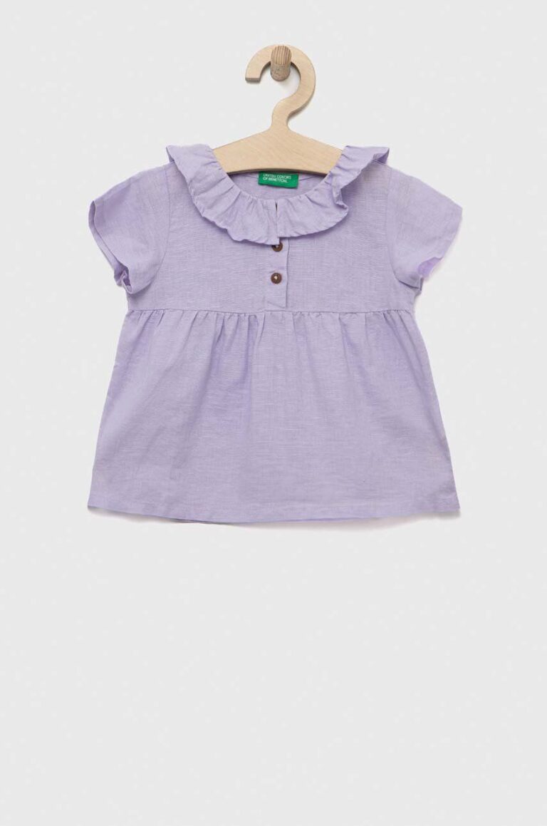 United Colors of Benetton bluza de in pentru copii culoarea violet