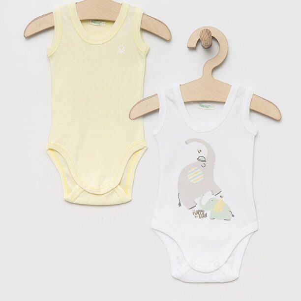 United Colors of Benetton body din bumbac pentru bebelusi 2-pack