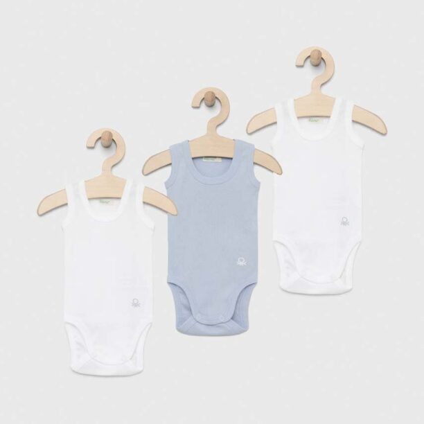 United Colors of Benetton body din bumbac pentru bebelusi 3-pack