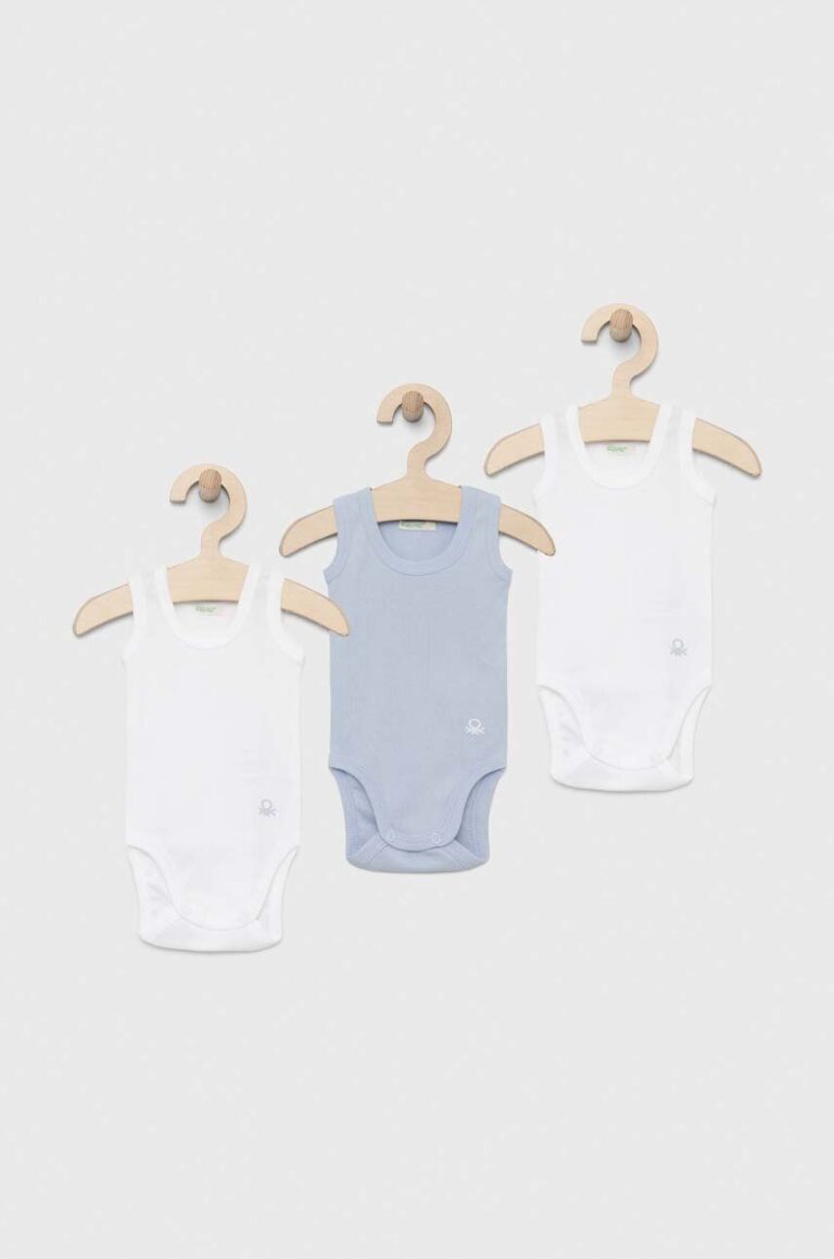 United Colors of Benetton body din bumbac pentru bebelusi 3-pack