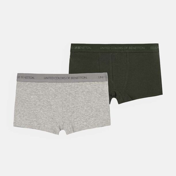 United Colors of Benetton boxeri 2-pack culoarea gri