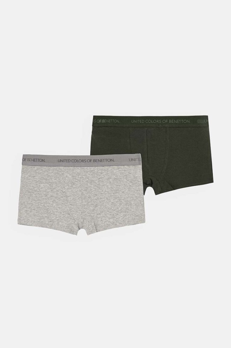 United Colors of Benetton boxeri 2-pack culoarea gri