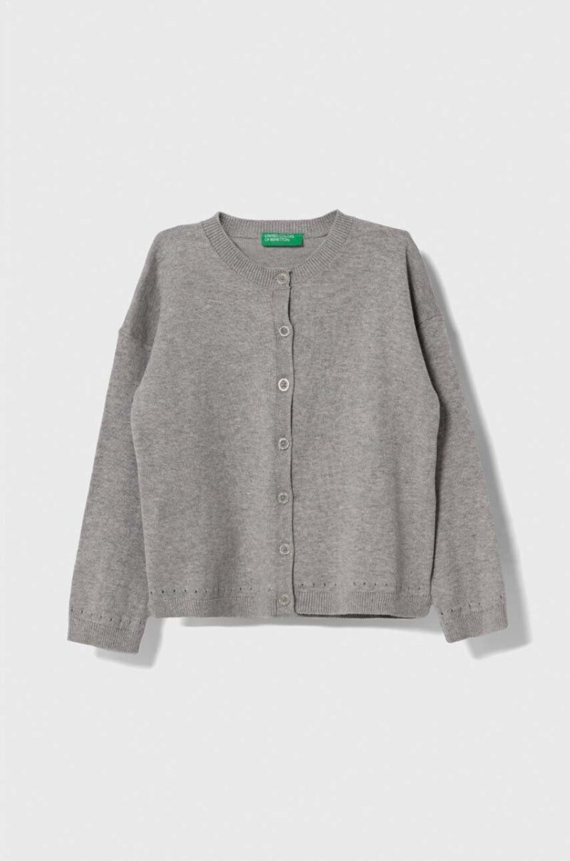 United Colors of Benetton cardigan copii culoarea gri