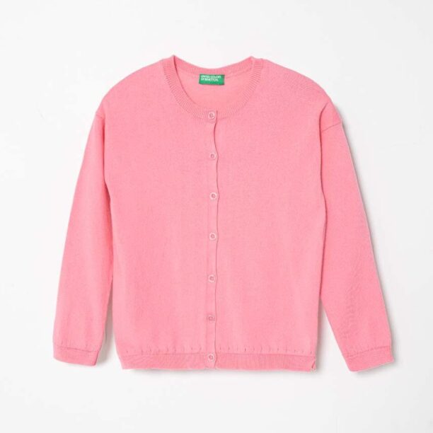 United Colors of Benetton cardigan copii culoarea roz