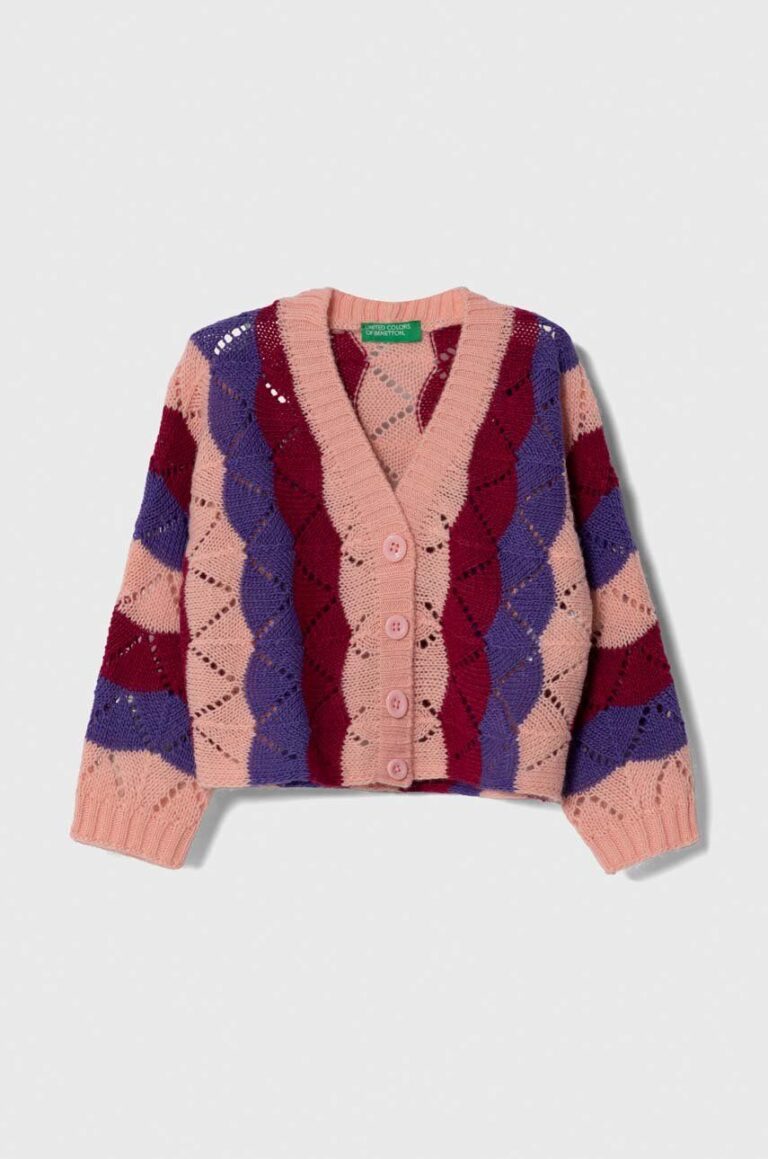 United Colors of Benetton cardigan din amestec de lana culoarea roz