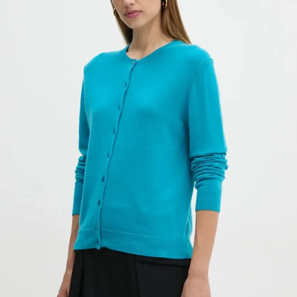 United Colors of Benetton cardigan din lana culoarea turcoaz