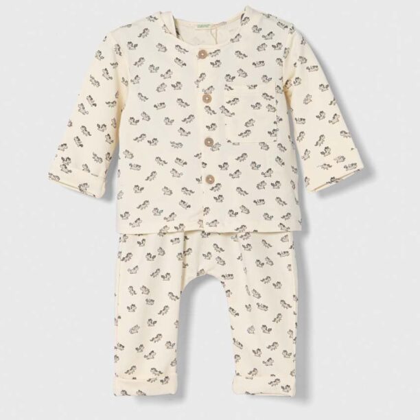 United Colors of Benetton compleu bebe culoarea bej