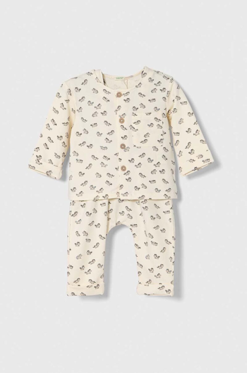 United Colors of Benetton compleu bebe culoarea bej