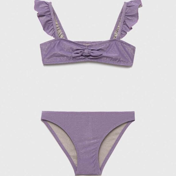 United Colors of Benetton costum de baie pentru copii din două piese culoarea violet