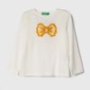 United Colors of Benetton longsleeve din bumbac pentru copii culoarea alb