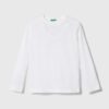 United Colors of Benetton longsleeve din bumbac pentru copii culoarea alb