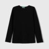 United Colors of Benetton longsleeve din bumbac pentru copii culoarea negru