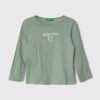 United Colors of Benetton longsleeve din bumbac pentru copii culoarea verde