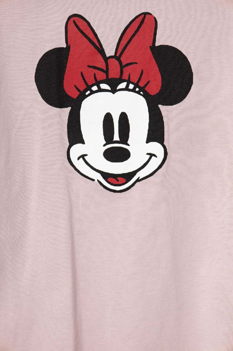 United Colors of Benetton longsleeve din bumbac pentru copii x Disney culoarea roz preţ