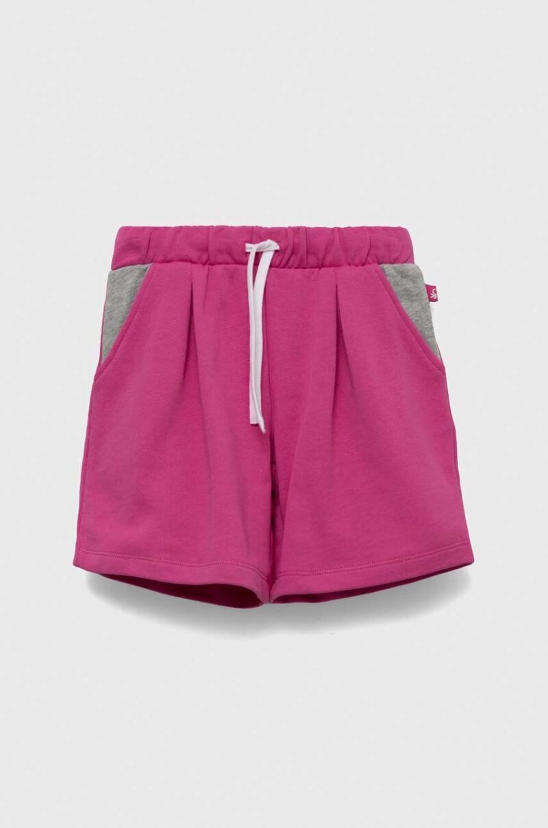 United Colors of Benetton pantaloni scurți din bumbac pentru copii culoarea violet