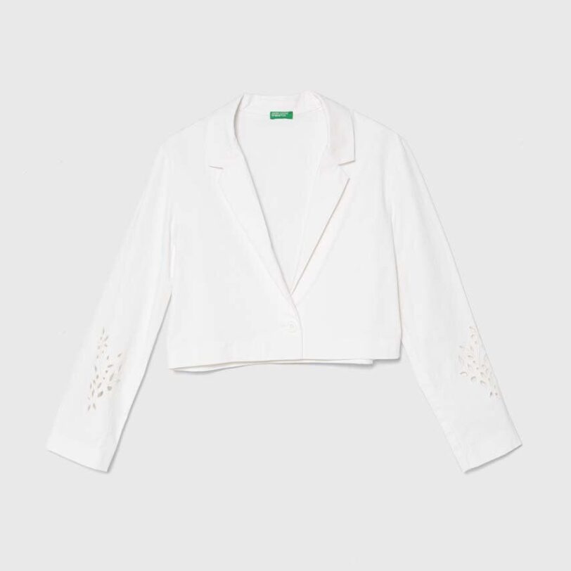 United Colors of Benetton sacou copii culoarea alb