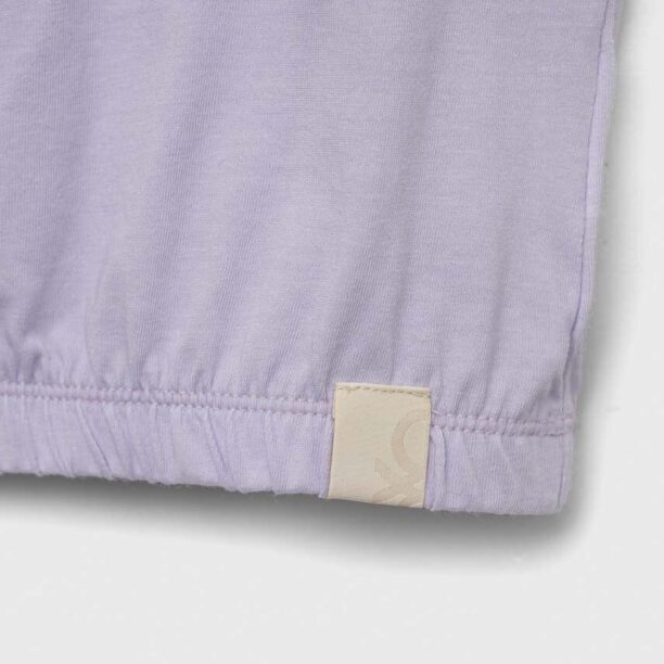 United Colors of Benetton top copii culoarea violet preţ