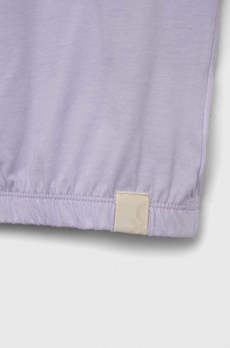 United Colors of Benetton top copii culoarea violet preţ