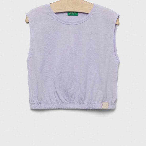 United Colors of Benetton top copii culoarea violet