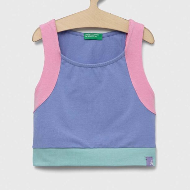 United Colors of Benetton top copii culoarea violet