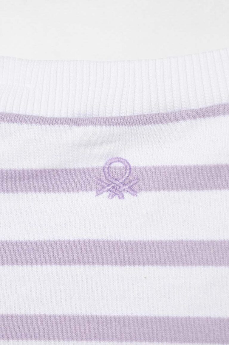 United Colors of Benetton top din bumbac pentru copii culoarea violet preţ