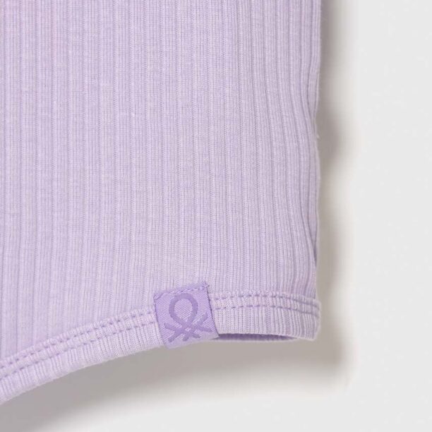 United Colors of Benetton top din bumbac pentru copii culoarea violet preţ